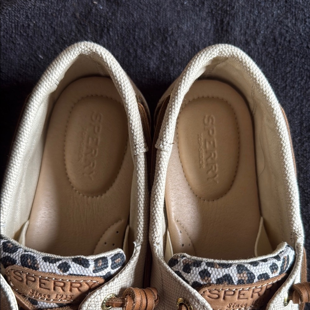 Sperry Men's Cream and Brown Boat Shoes - Picture 4 of 6
